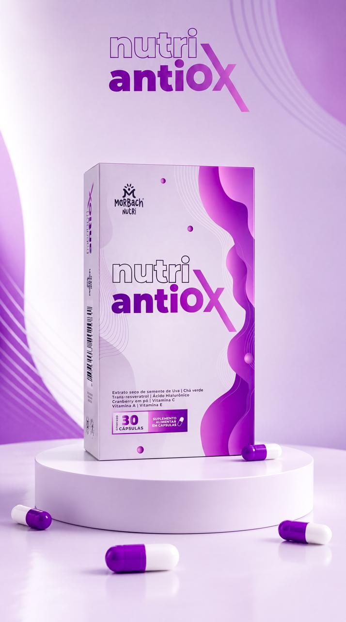 Embalagem oficial do suplemento alimentar Nutri Antiox
