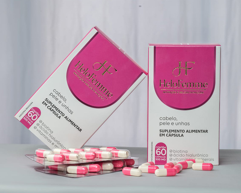 Embalagem oficial do suplemento alimentar Helofemme
